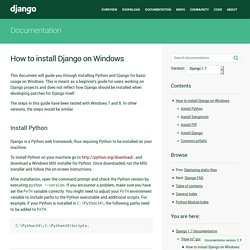 How to install Django on Windows