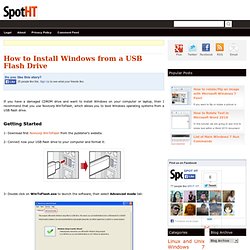 Spot HT: How to Install Windows from a USB Flash Drive