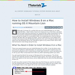 How to Install Windows 8 on a Mac running OS X Mountain Lion