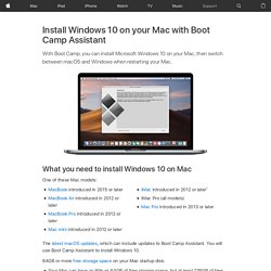 Install Windows 10 on your Mac with Boot Camp Assistant