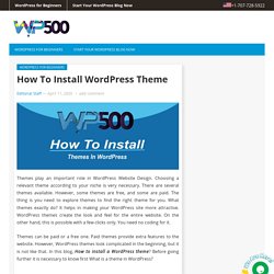 How to install WordPress Theme