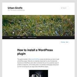 How to install a WordPress plugin