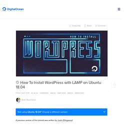 How To Install WordPress with LAMP on Ubuntu 18.04
