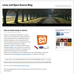 How to install xampp in ubuntu