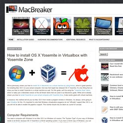 How to install OS X Yosemite in Virtualbox with Yosemite Zone