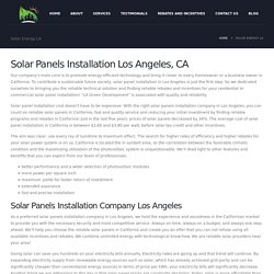 Solar Panels Installation Los Angeles