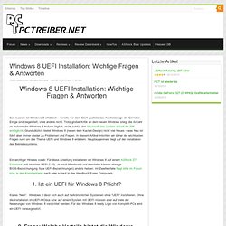 Windows 8 UEFI Installation: Fragen & Antworten - PCTreiber.Net