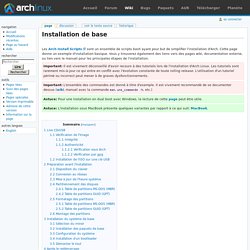 Installation de base — ArchwikiFR
