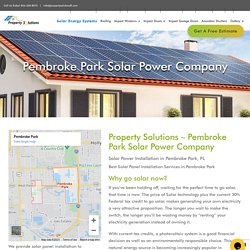 Solar Panel Installation in Pembroke Park