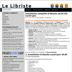 Installation compléte D'Ubuntu 10.04 LTS Lucid Lynx