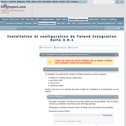 Installation et configuration de Talend Integration Suite 3.0.1