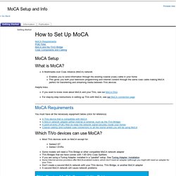 Installation/Setup/Configuration: MoCA Setup and Info