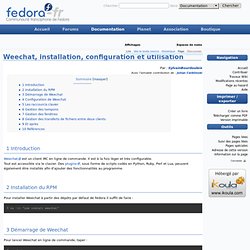 Weechat, installation, configuration et utilisation