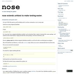 Installation and quick start — nose 1.1.3 documentation
