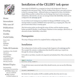 Installation of the CELERY task queue — CATMAID v0.24 documentation