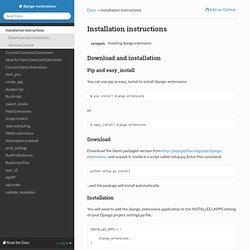 Installation instructions — django-extensions 1.2.5 documentation