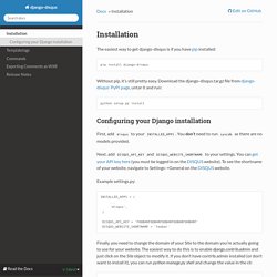 Installation — django-disqus 0.4.1 documentation