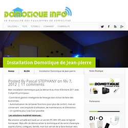 Installation Domotique de Jean-pierre