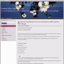 Tutoriel Installation d’un environnement LAMP (Apache, PHP, Mysql)