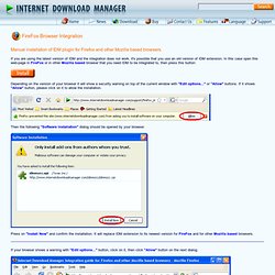 Manual installation of IDM plugin for Firefox and other Mozilla based browsers