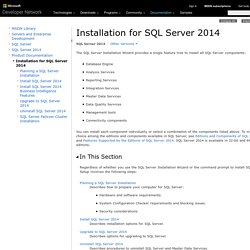 Installation for SQL Server 2012
