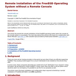 Remote Installation of the FreeBSD Operating System without a Remote Console