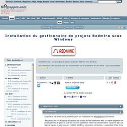 Installation du gestionnaire de projets Redmine sous Windows