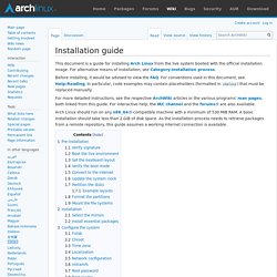 Arch Linux Installation guide