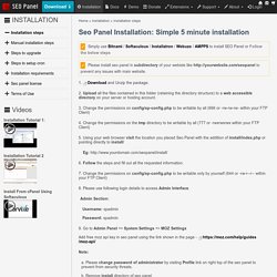 Seo Panel Installation - Steps to install seo control panel