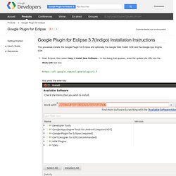 Plugin for Eclipse 3.7(Indigo) Installation Instructions - Google Plugin for Eclipse