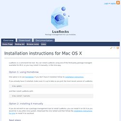 Wiki: Installation instructions for Mac OS X
