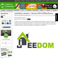 Installation Jeedom + Serveur RPI 433Mhz/Zwave
