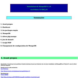 Installation de MongoDB 1.4.4 sur Fedora 13 X86_64