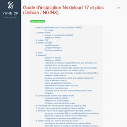 Guide d'installation Nextcloud 17 et plus (Debian / NGINX)