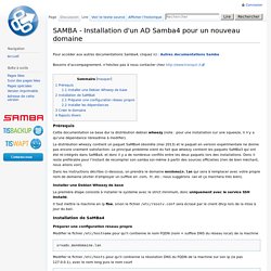 SAMBA - Installation d'un AD Samba4 pour un nouveau domaine - DEV Tranquil IT