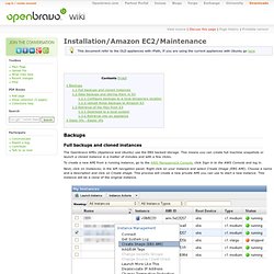 Installation/Amazon EC2/Maintenance - Openbravo wiki
