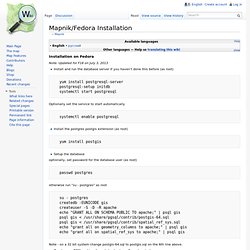 Mapnik/Fedora Installation