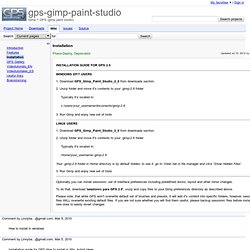 Installation - gps-gimp-paint-studio - Gimp + GPS (peinture gimp studio)