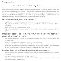 Steps For Mcafee Antivirus Setup & Installation With Activation - Threat Protections