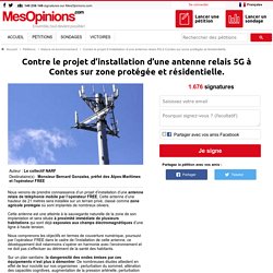 Contre le projet d’installation d’une antenne relais 5G à Contes sur zone protégée et résidentielle.
