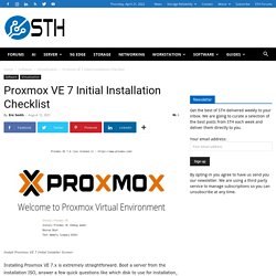 Proxmox VE 7 Initial Installation Checklist - ServeTheHome