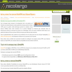 Installation d'un serveur OpenVPN sous Debian/Ubuntu
