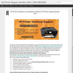 HP Printer Installation & Uninstallation Problems? HP Printer Support Number USA