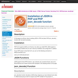 PHP JSON installation and json_decode() function