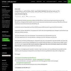 Installation de Wordpress en multi domaines