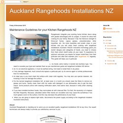 Maintenance Guidelines for your Kitchen Rangehoods NZ