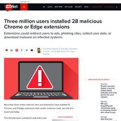 Three million users installed 28 malicious Chrome or Edge extensions