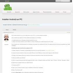 Installer Android sur PC