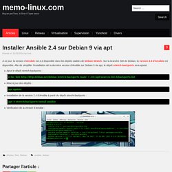 Installer Ansible 2.4 sur Debian 9 via apt