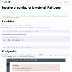 Installer et configurer le webmail RainLoop